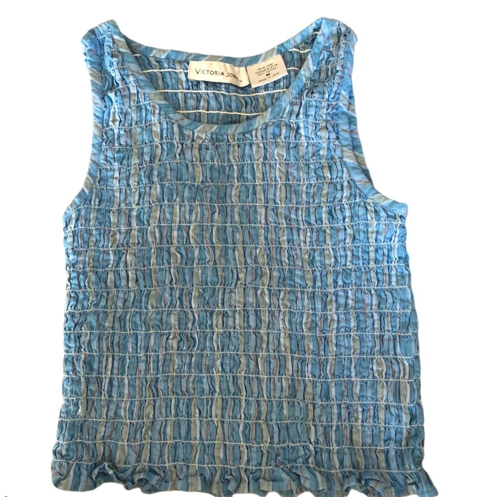 Vintage 🦋 shirred ruffle tank